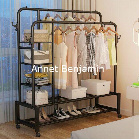 Multipurpose clothes hanger rack.