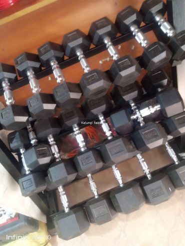 Dumbbells available in different kgs