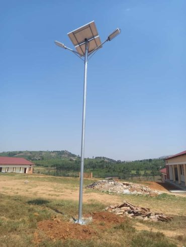 Double solar street lights for compounds