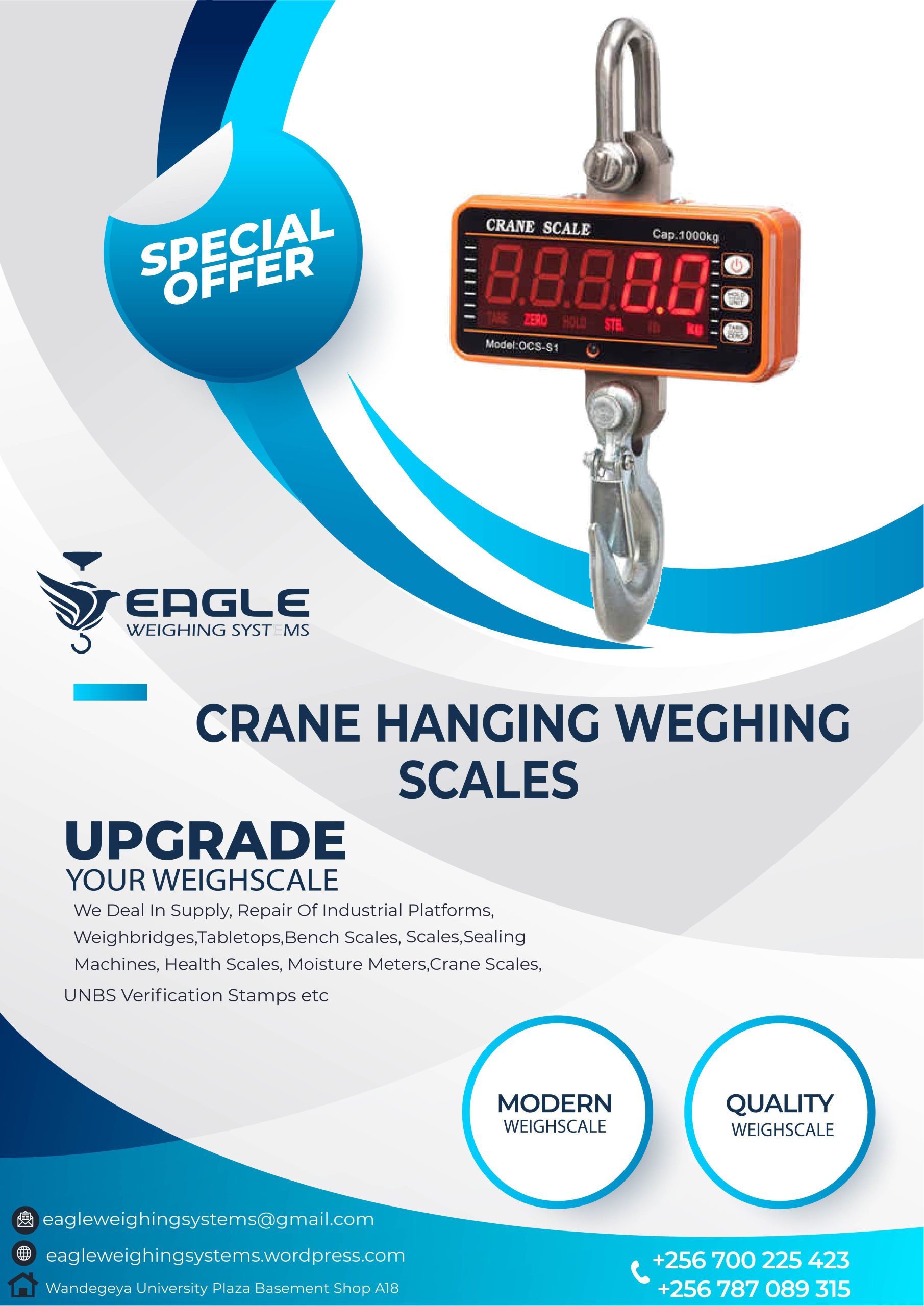 Crane Hanging Scales for Butchers in Uganda +256 700225423
