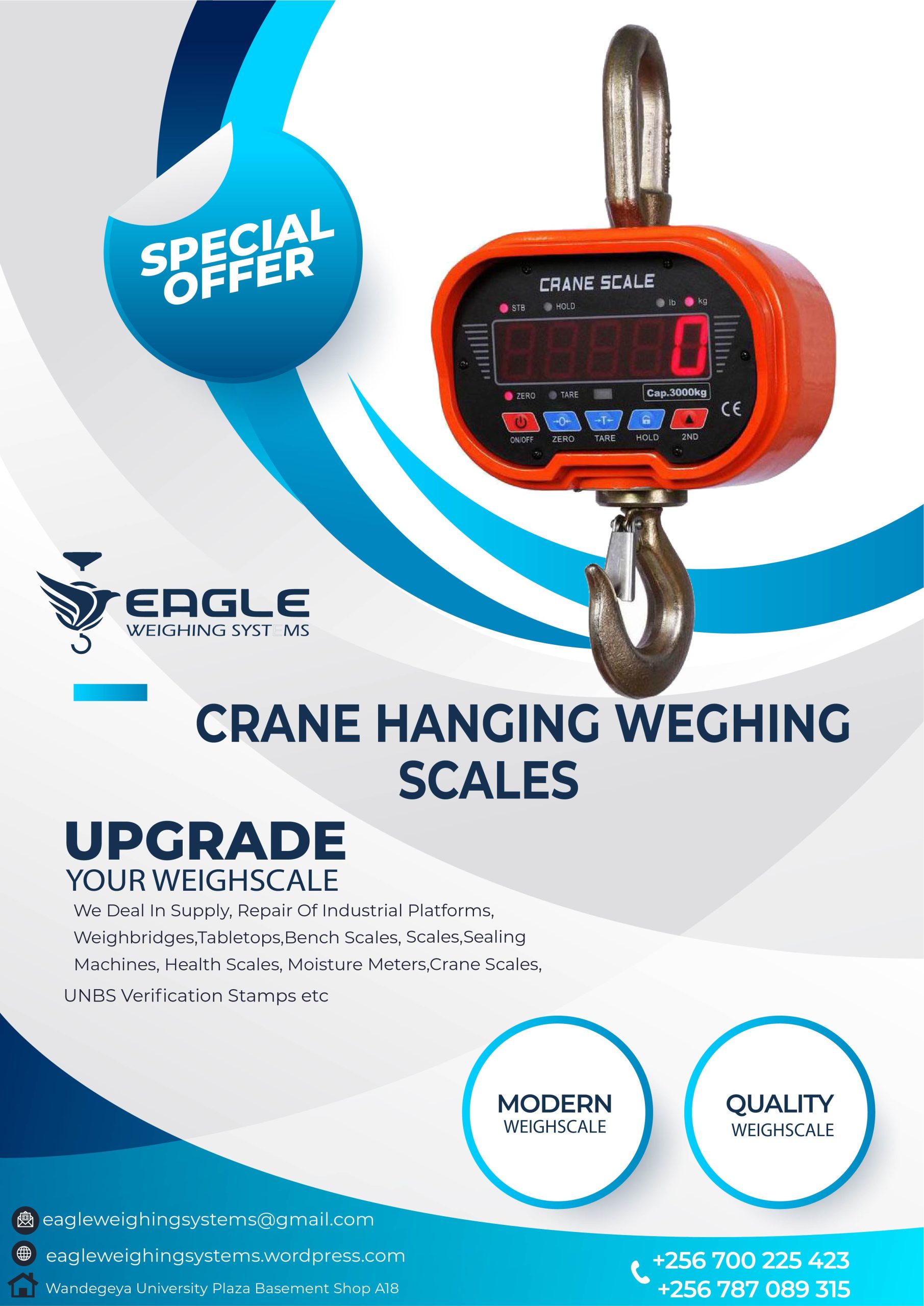 Crane Hanging Scales for Sale in Uganda +256 787089315